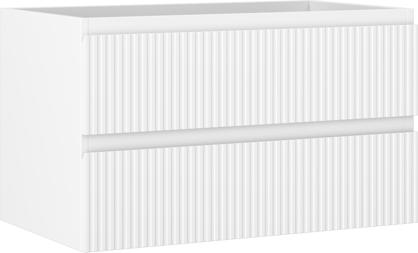 Mexen Rivel szafka łazienkowa podumywalkowa 80 cm, 2 szuflady, ryflowana , biała mat - 91A20-08047-2-BFF01