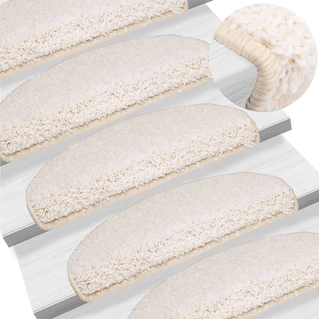 Maty na schody 15 szt. 65x21x4 cm Białe półokrągłe duże vidaXL