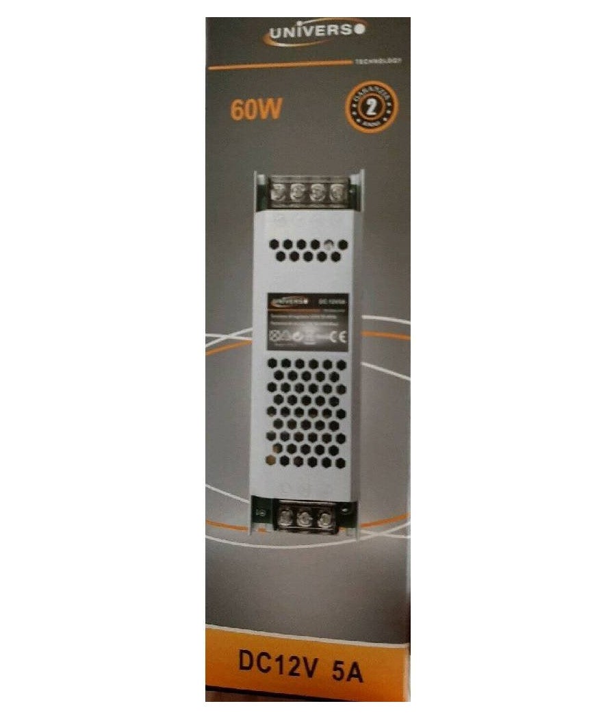 Trade Shop - Trasformatore Alimentatore Stabilizzato Slim Dc 12v 5a 60 W Strip Led S-12v-60w - - 3