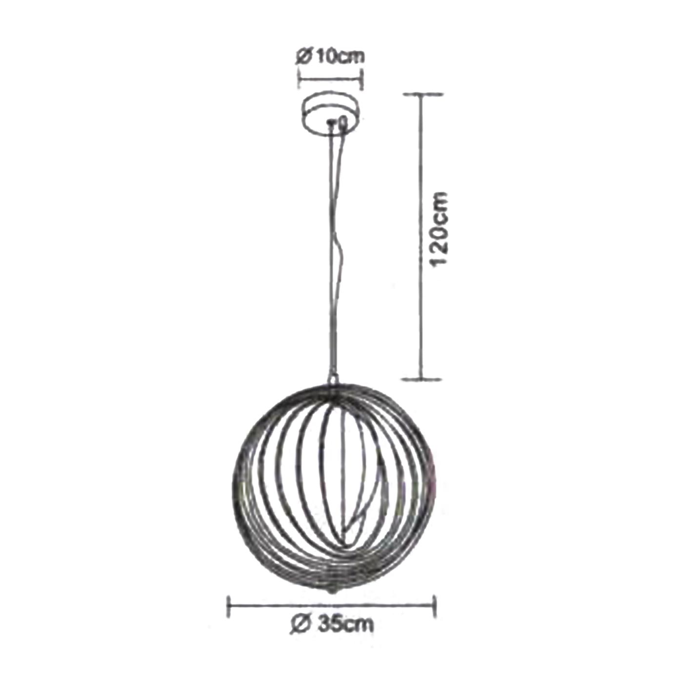 Plafonnier suspendu réglable, style contemporain, lampe suspendue en métal, 1 x E27/60 W/230 V - 4
