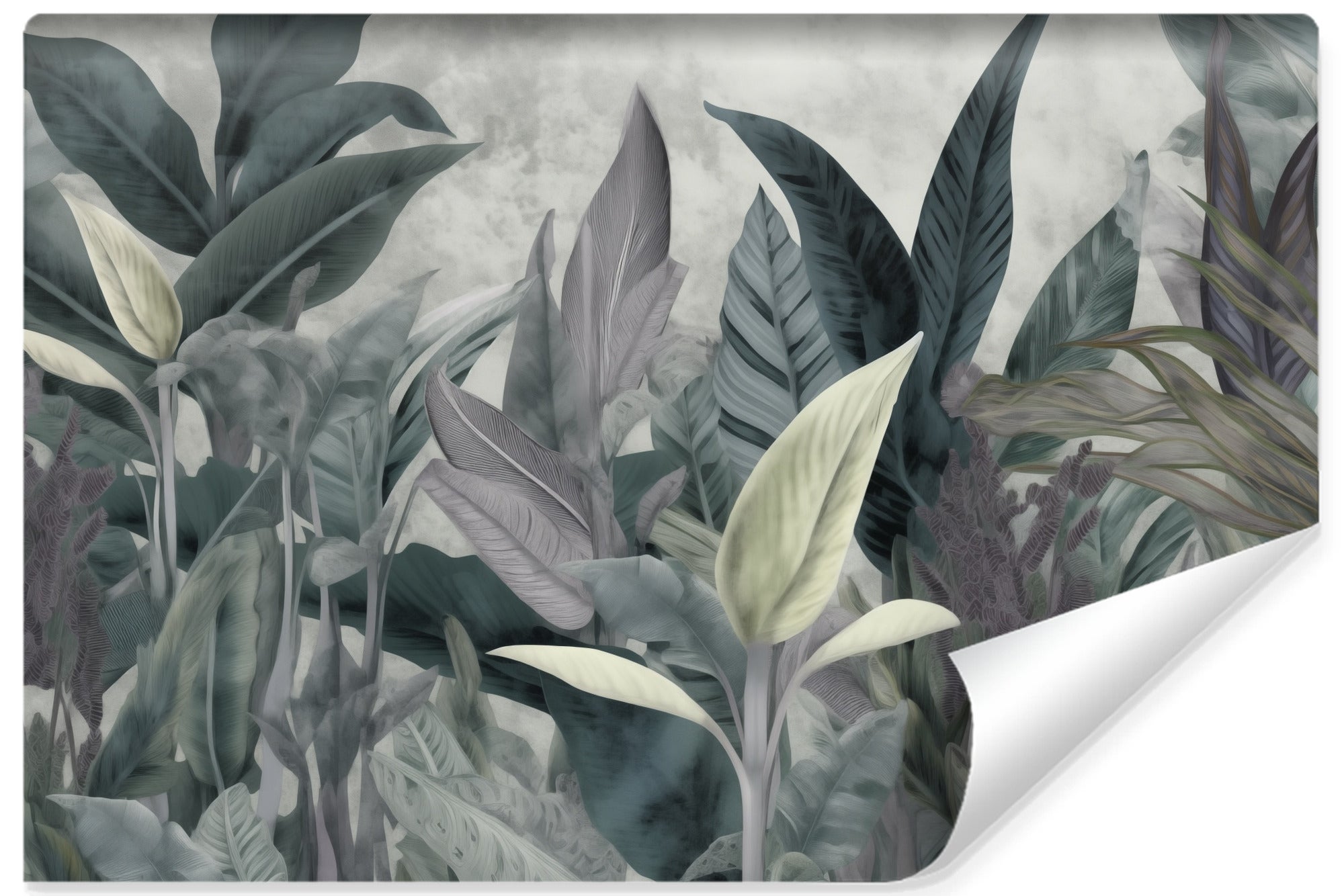 Vlieseline papel pintado fotografia para salon hojas tropicales plantas naturaleza 405cm x 270cm