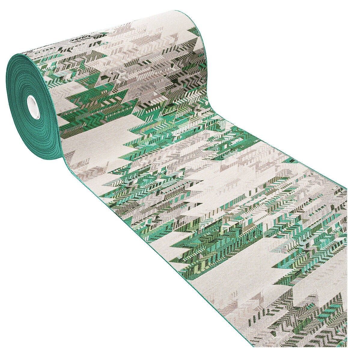 Alfombra de cocina 54x140 cm tejido plano gobelin tela corredor base antideslizante étnico verde