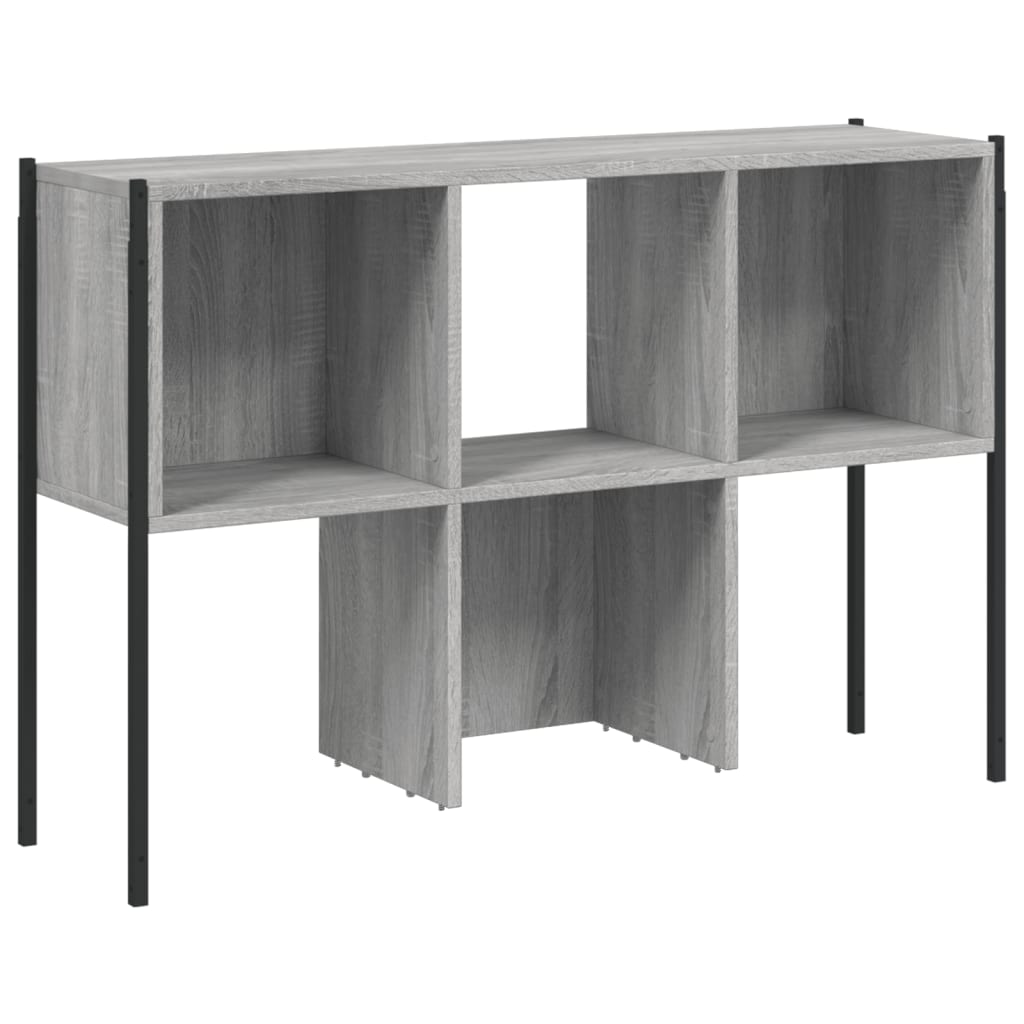 Bibliothèque pour Séjour en Bois Gris H. 172 x l. 102 x P. 28 cm - 9