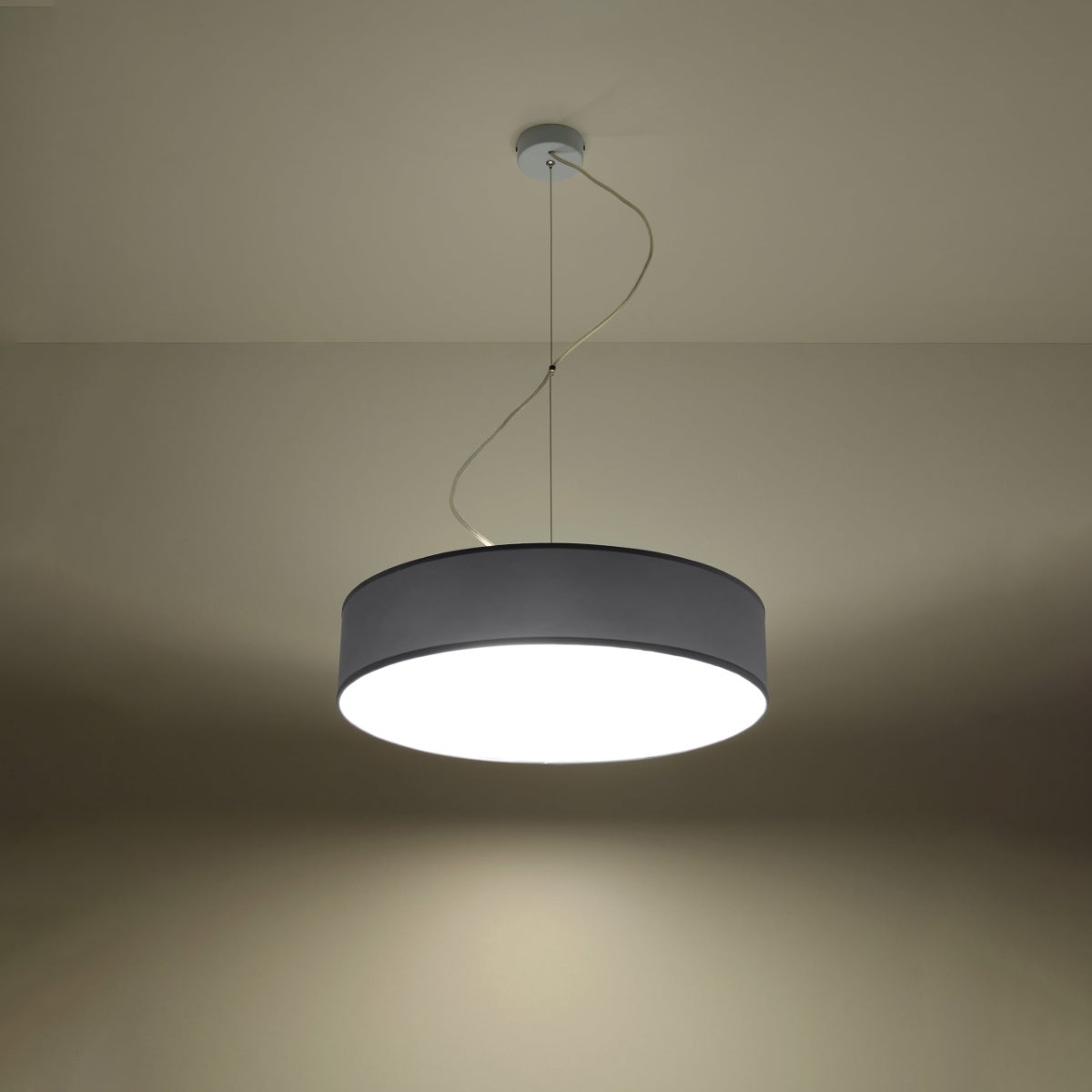Lampa wisząca CERCLE 45 szara LED 3000K - 45x45x111cm Sollux