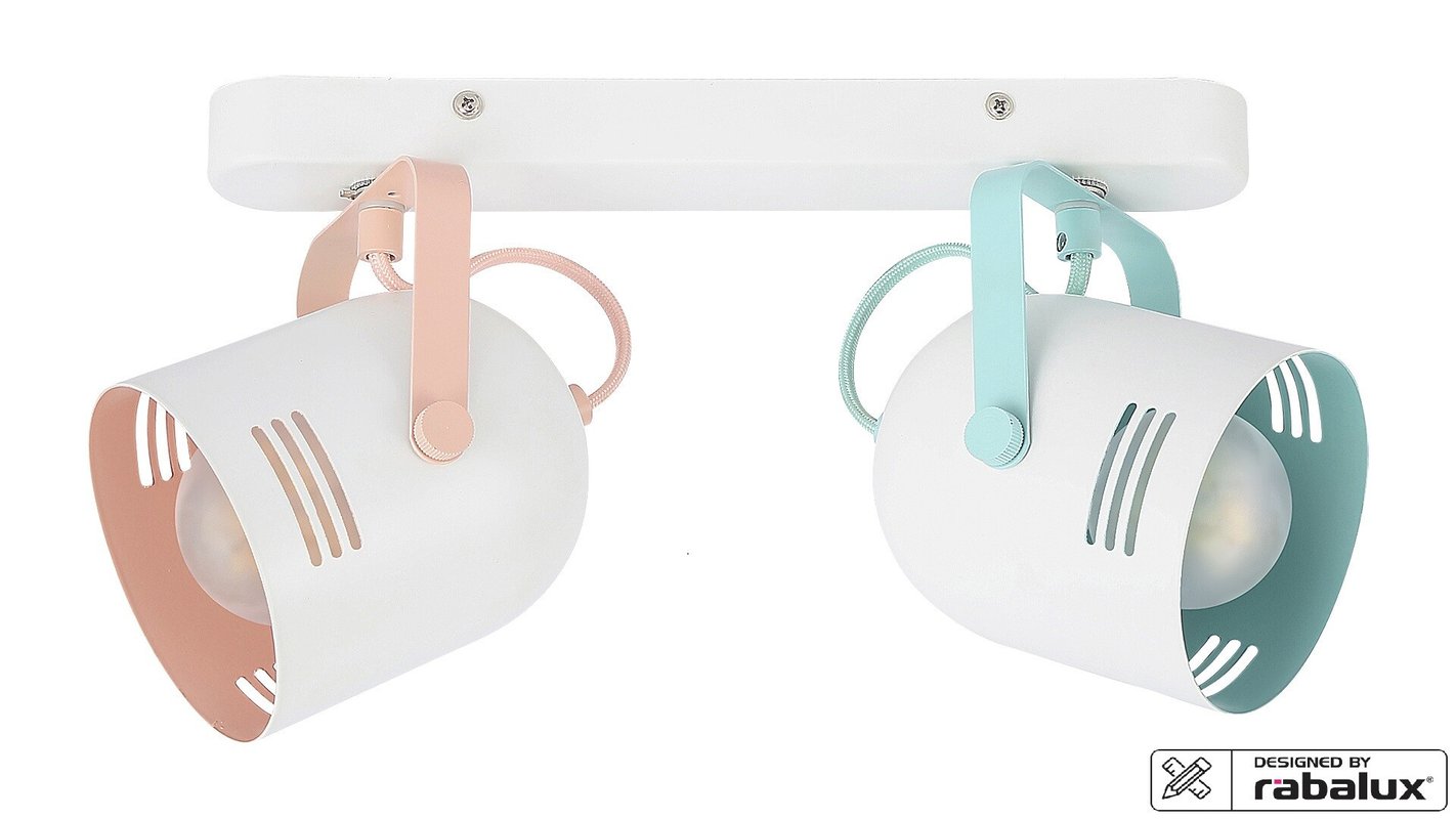 Reflektor sufitowy spot natynkowy Minuet listwa biały wielokolorowy 2xE14x40W wym: 14 x 30 x 14 cm metal Rabalux