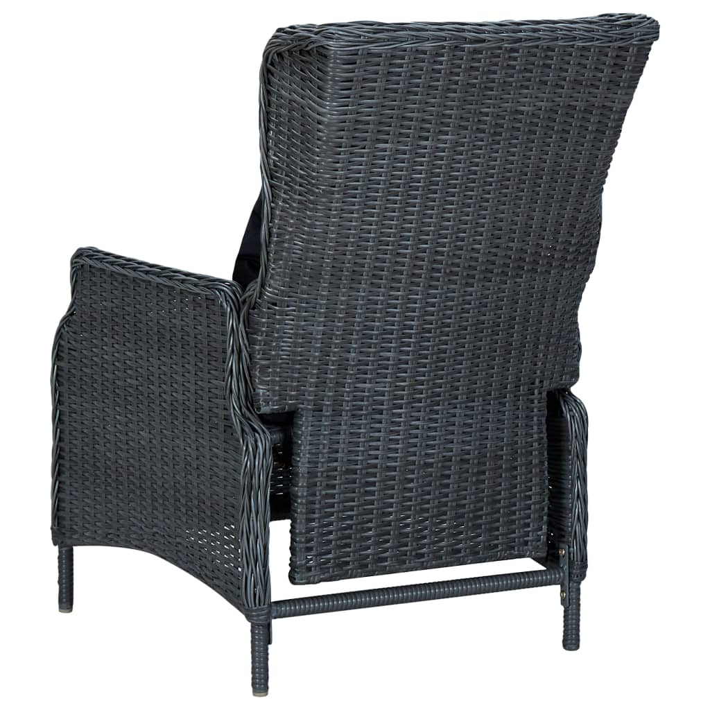 Mobilier à dîner 9 pcs avec coussins Résine tressée Gris foncé 3 - 6