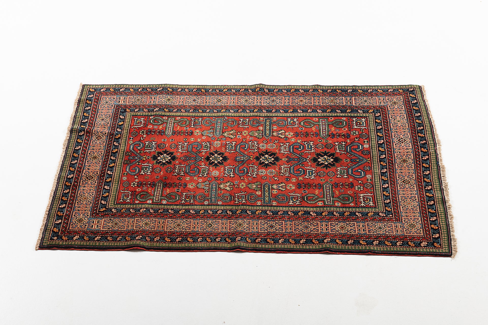 Alfombra oriental hecha a mano original, medida: 195x132 cm con certificado de autenticidad