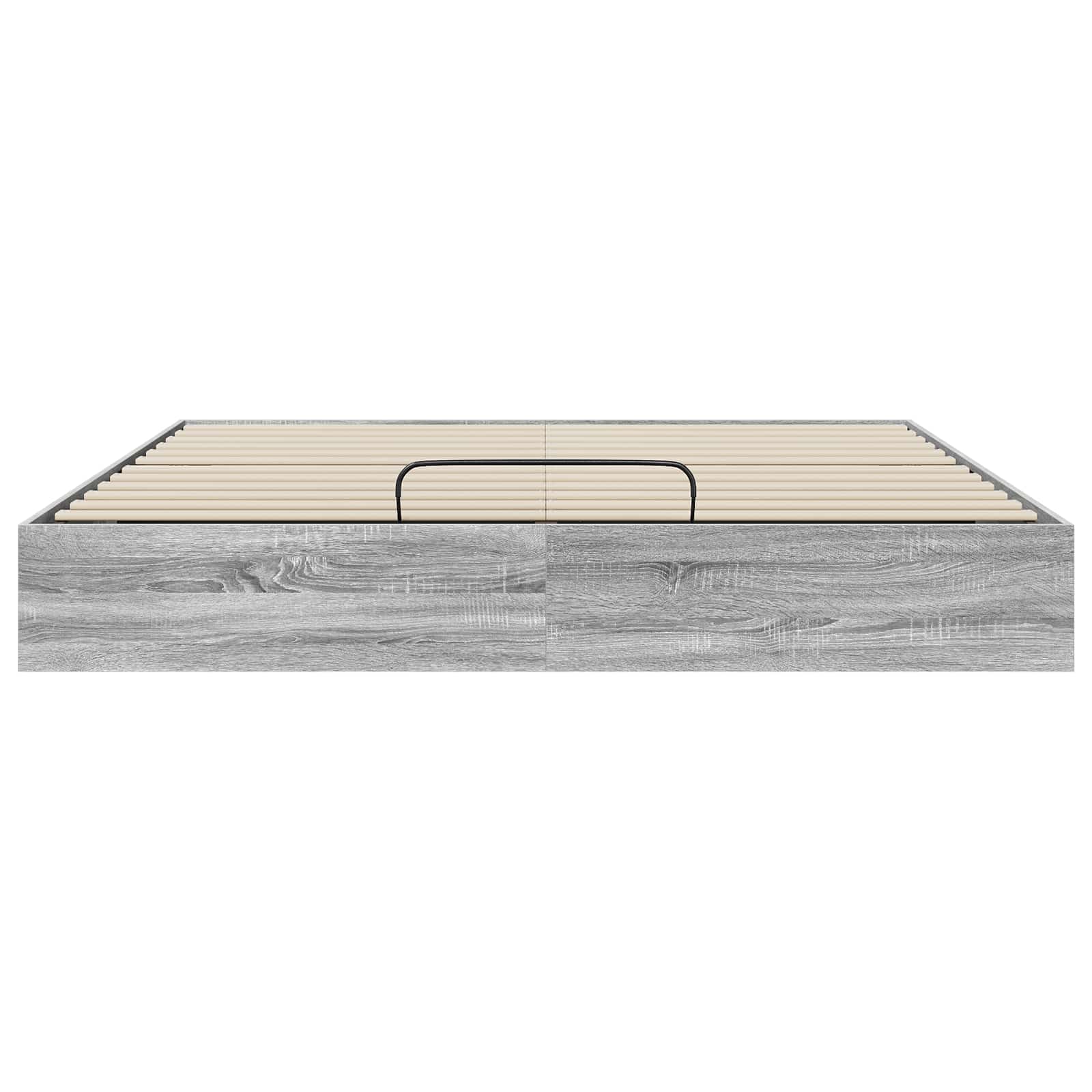 Cadre de lit ottoman en panneau de bois gris, pour la chambre, 180 × 200 cm - 5