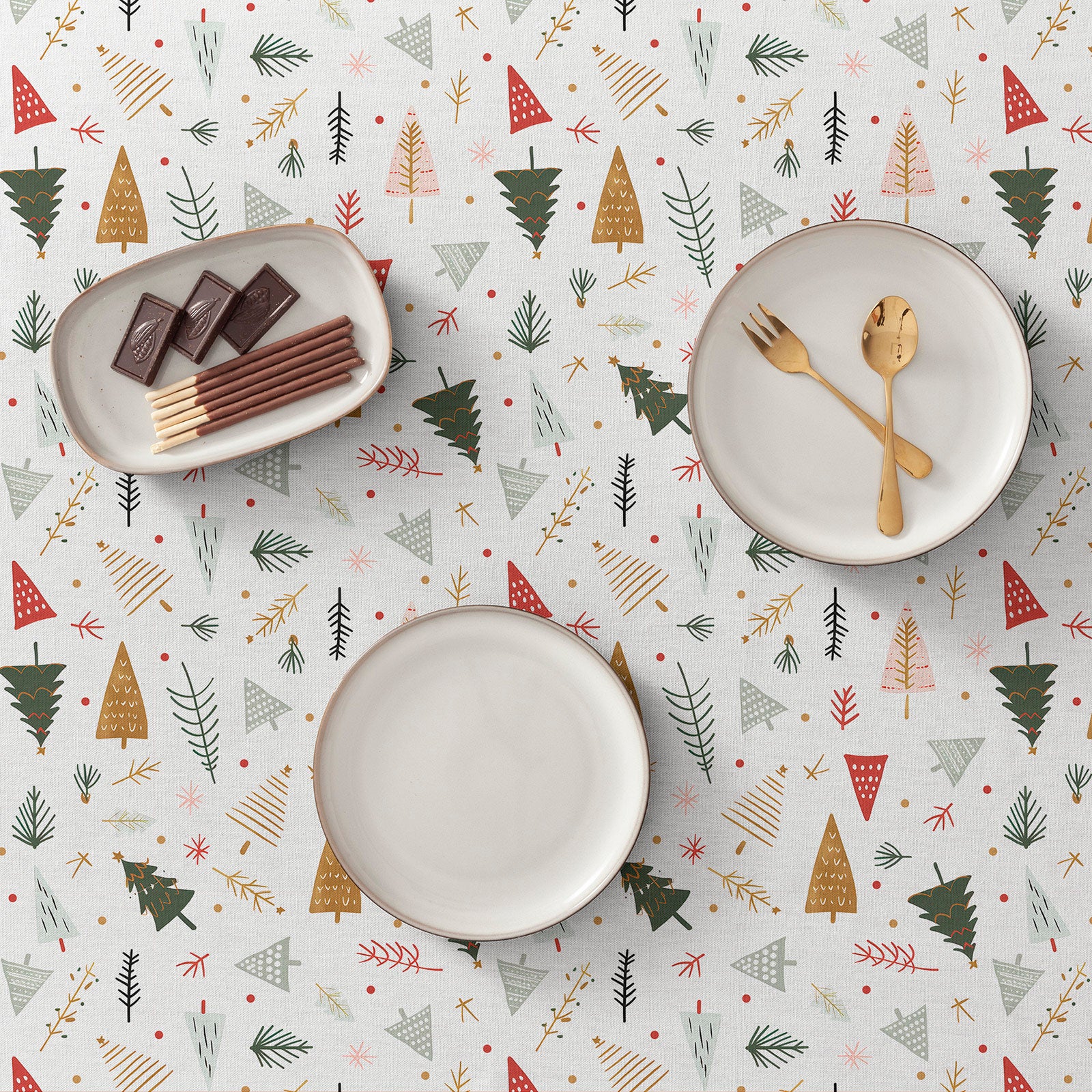 Tovaglia natalizia antimacchia rettangolare in tessuto di cotone 160x200 cm - Birch - 4