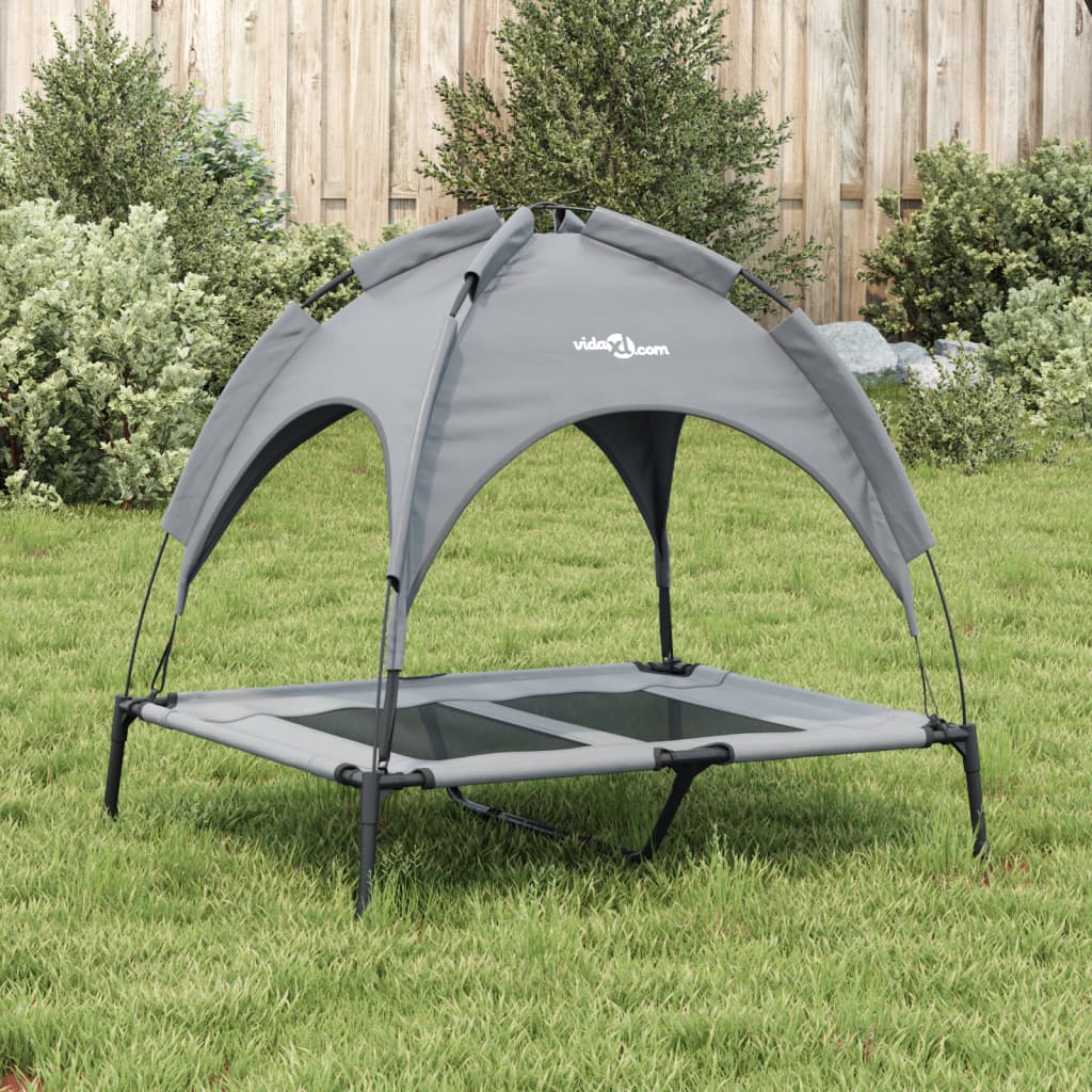 Cama para perros con dosel antracita tela oxford y acero vidaXL - 4