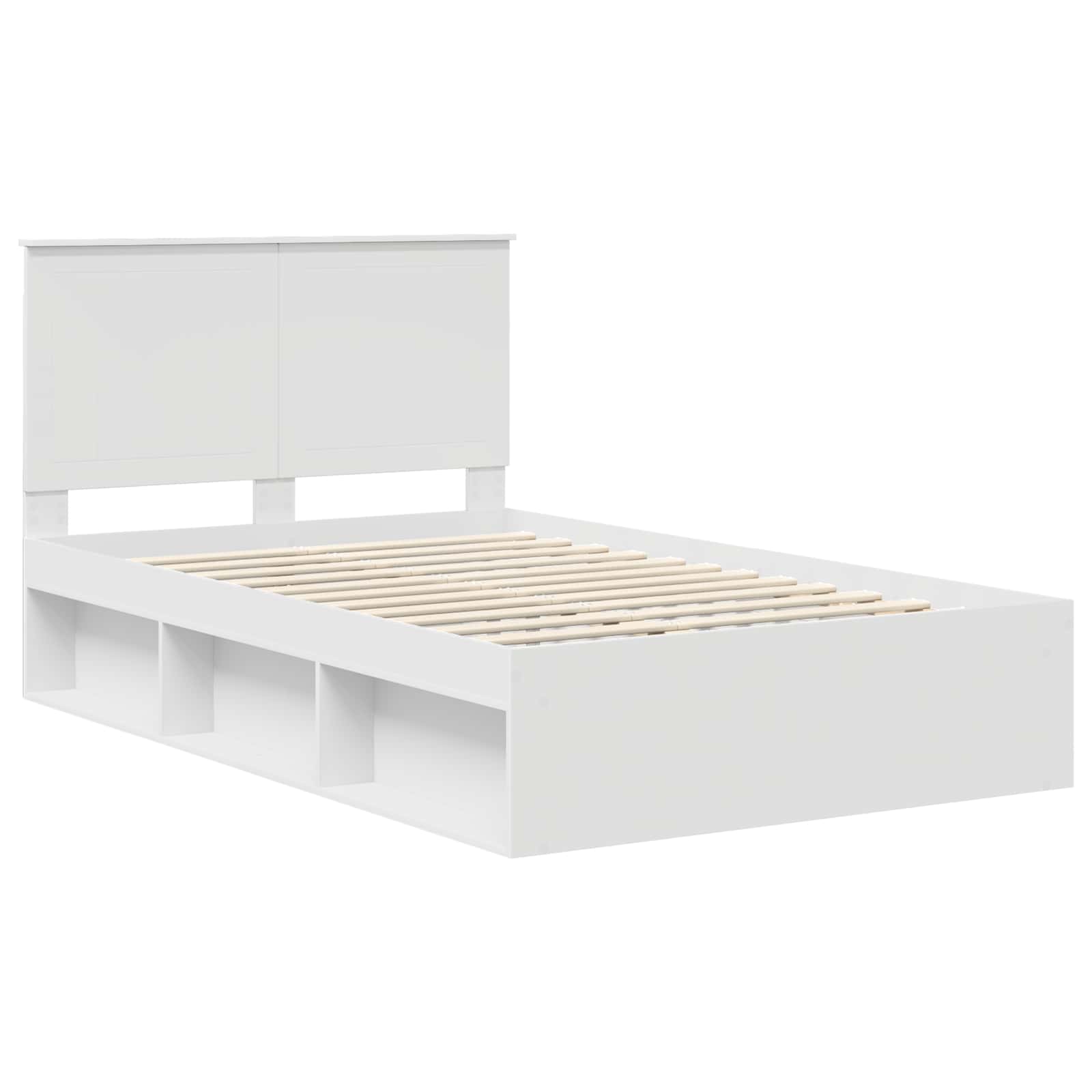 Cadre de lit blanc 120 x 200 cm en pin massif - 4
