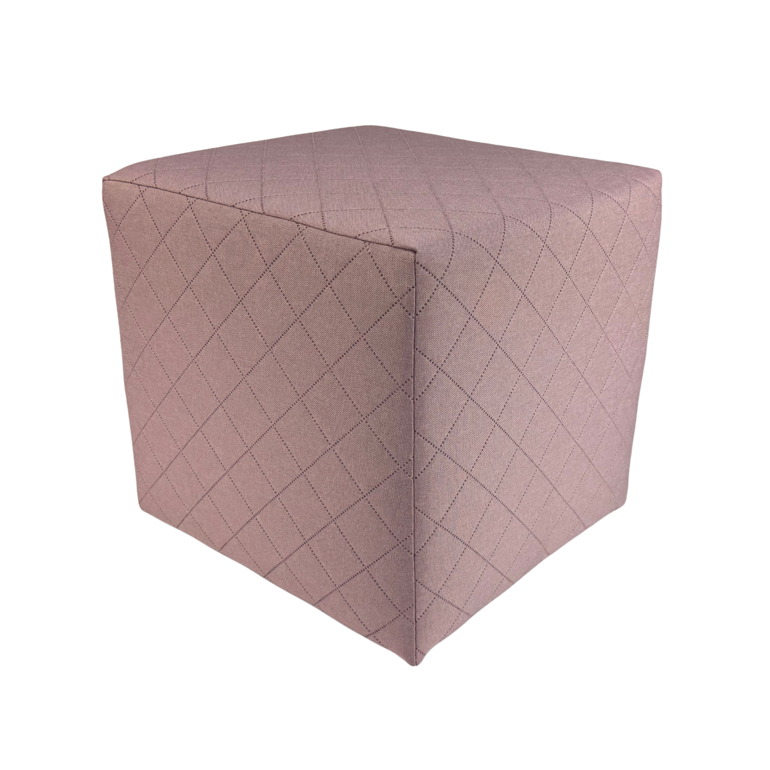 Pufa kwadratowa 40x40 cm SAWANA pikowana eleganckie siedzisko podnóżek jasno różowa