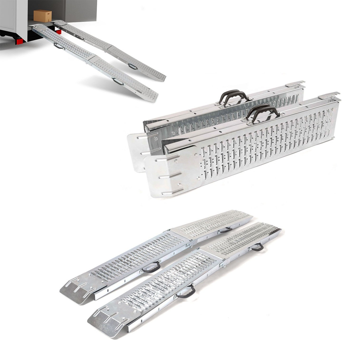 Set de 2 rampes pliables galvanisées spécial chargement - 5