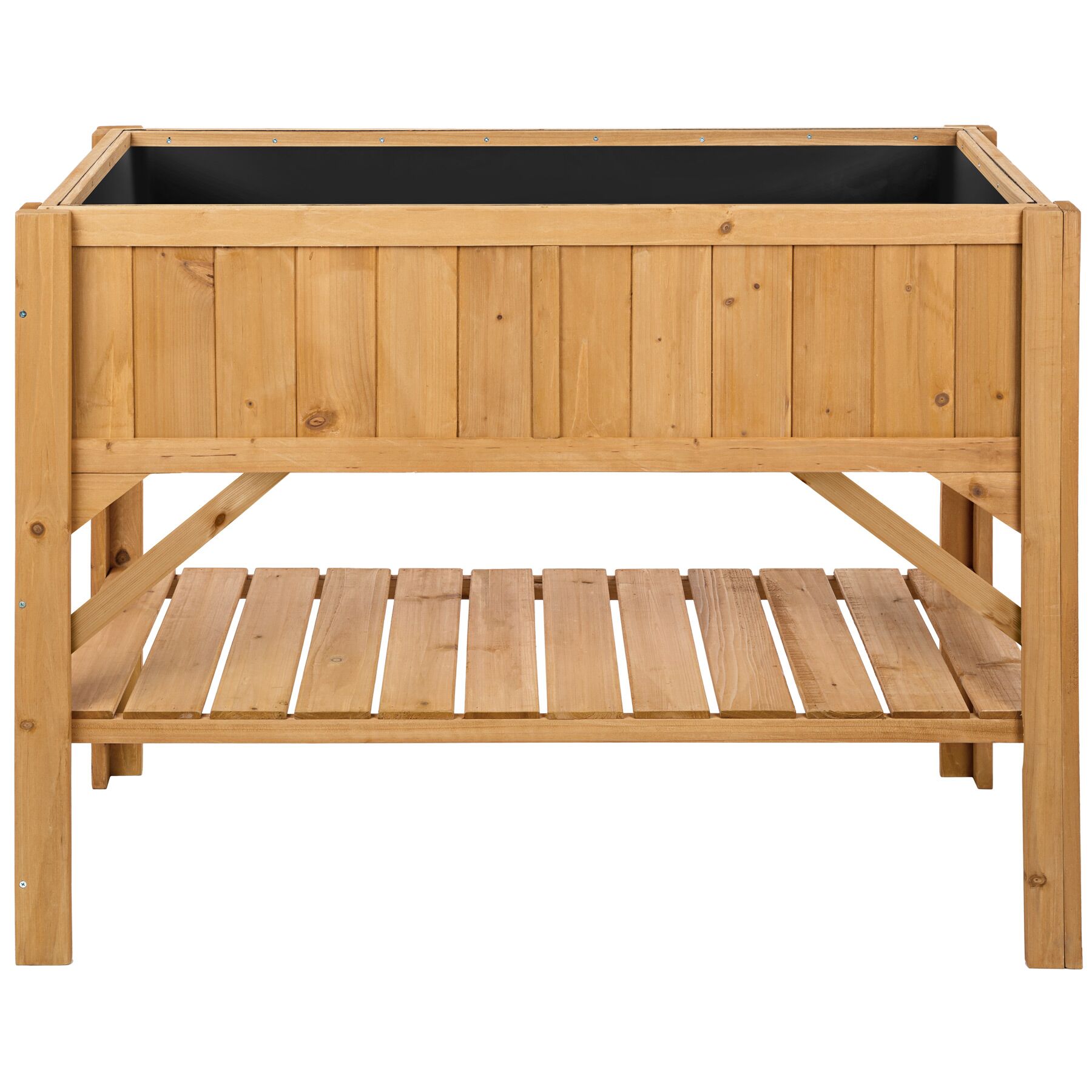 Carré Potager de jardin sur Pied Surélevé en Bois avec étagère marron - 3