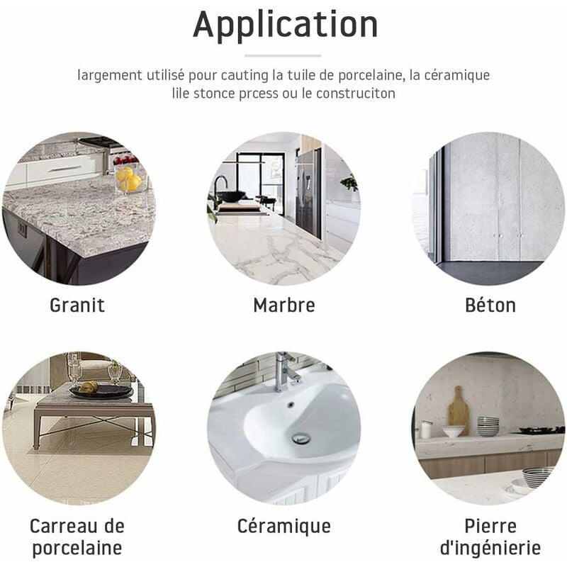 Lame diamantée 125 mm pour coupe fine humide et sèche, disque de coupe diamant professionnel pour carrelage, granit, céramique, marbre, calcaire, carr - 3