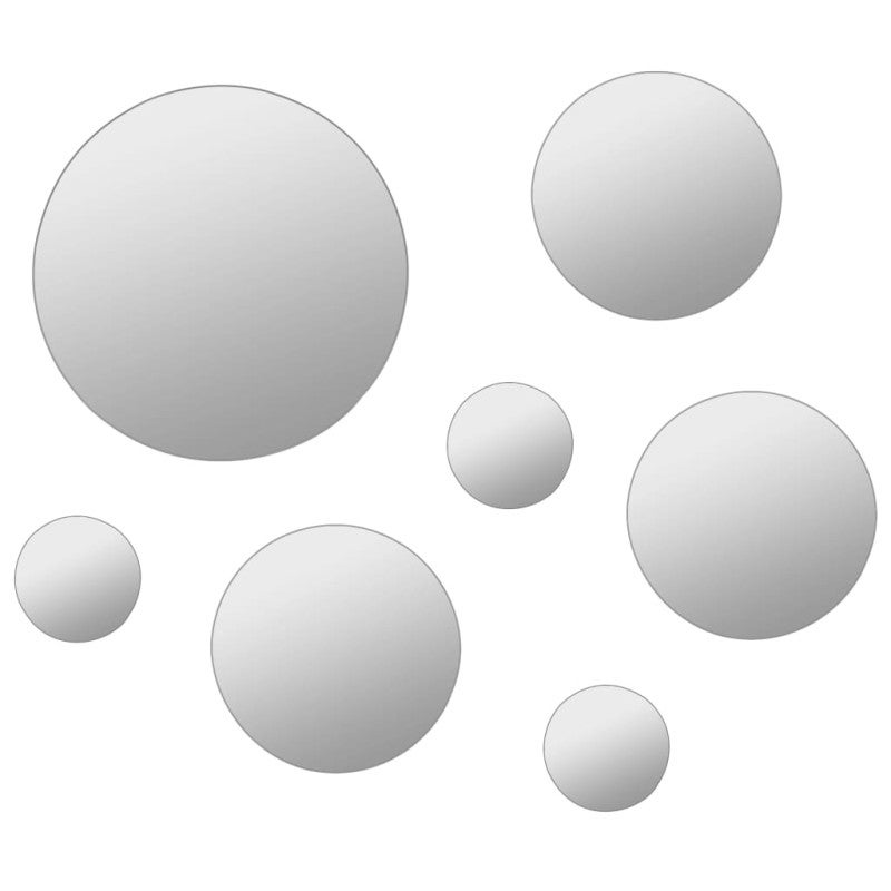 vidaXL Set di Specchi da Parete 7 pz in Vetro Circolare - 3