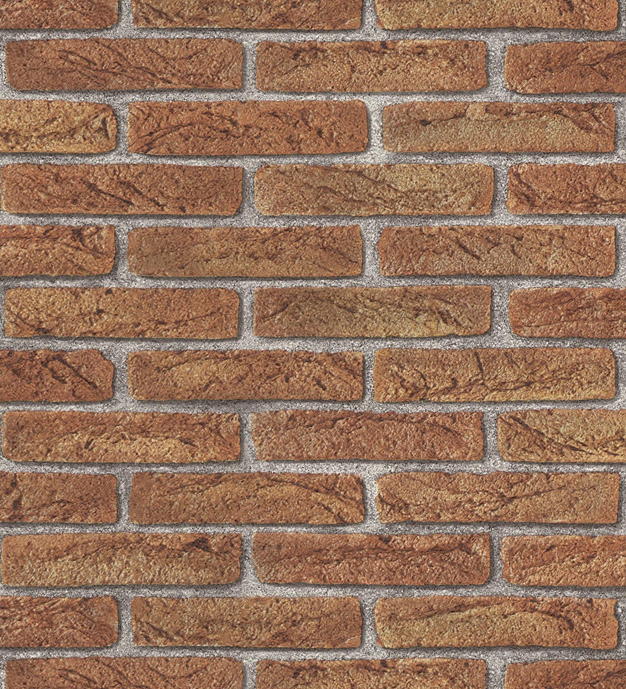 Papier peint mur de briques marron clair sur fond blanc - Bolton Street 421625 de GAULAN - Rouleaux de 10 m x 0,53 m - 2
