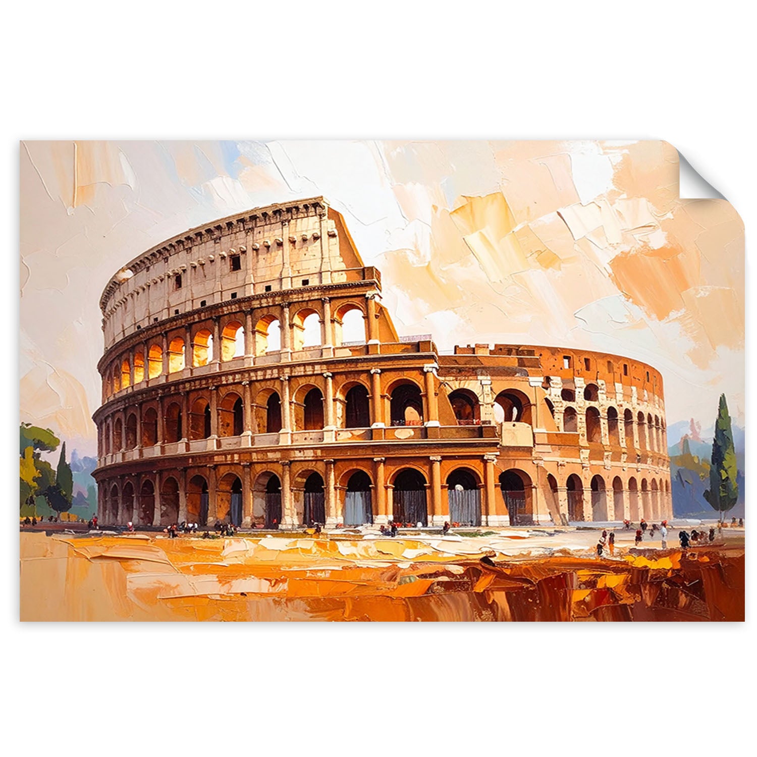 Naklejka na ścianę do salonu sypialni, Rzymskie Koloseum Architektura 60x40