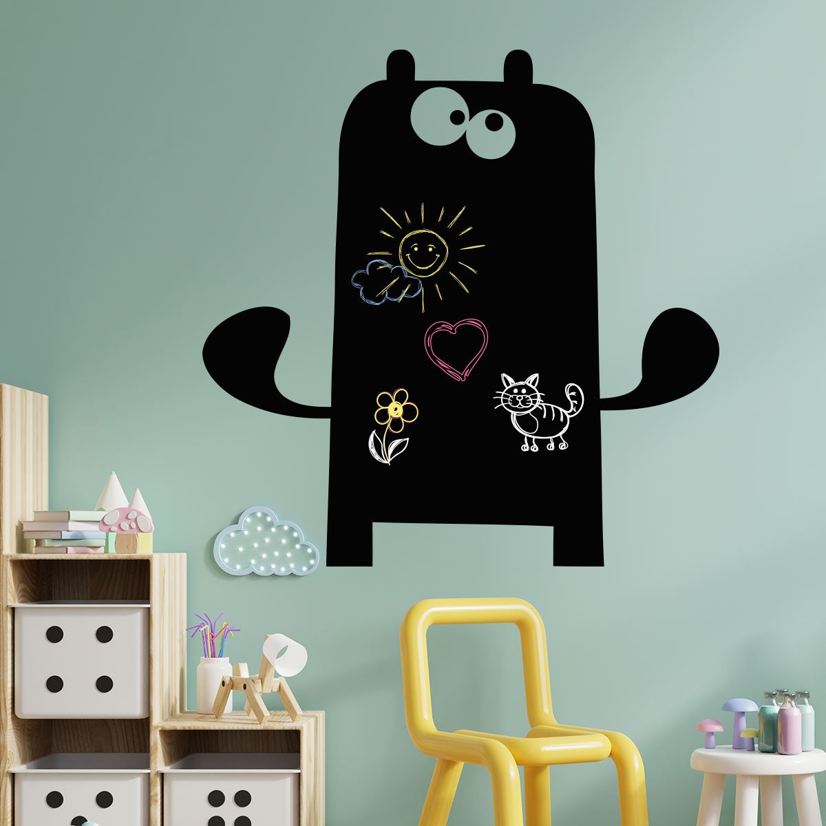 Vinilo decorativo monstruo 1 - adhesivo de pared - revestimiento sticker mural decorativo - 45x45cm