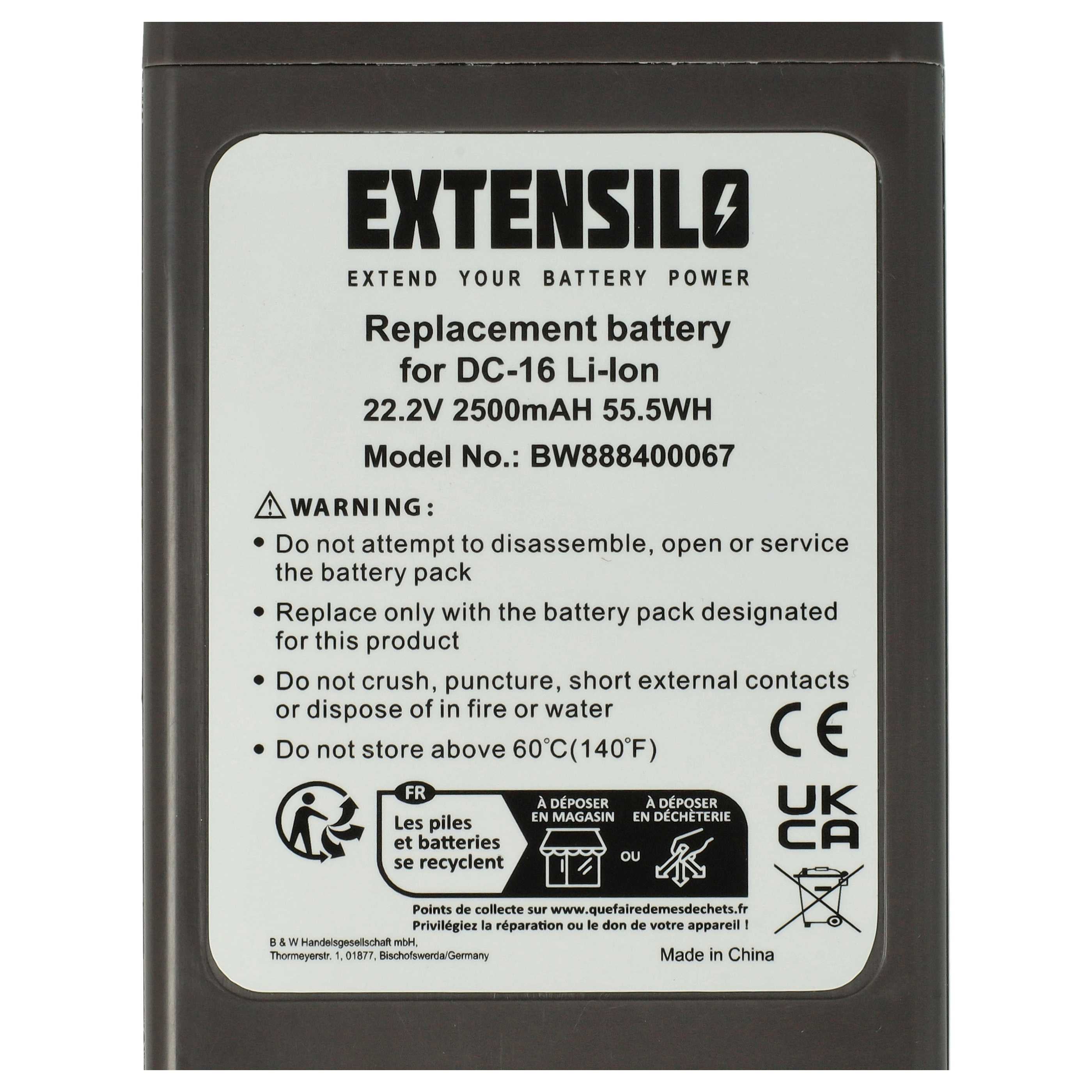 EXTENSILO Batterie compatible avec Dyson DC16 Issey Miyake exclusive, Motorhead, Pink aspirateur, robot électroménager (2500mAh, 21,6V, Li-ion) - 4