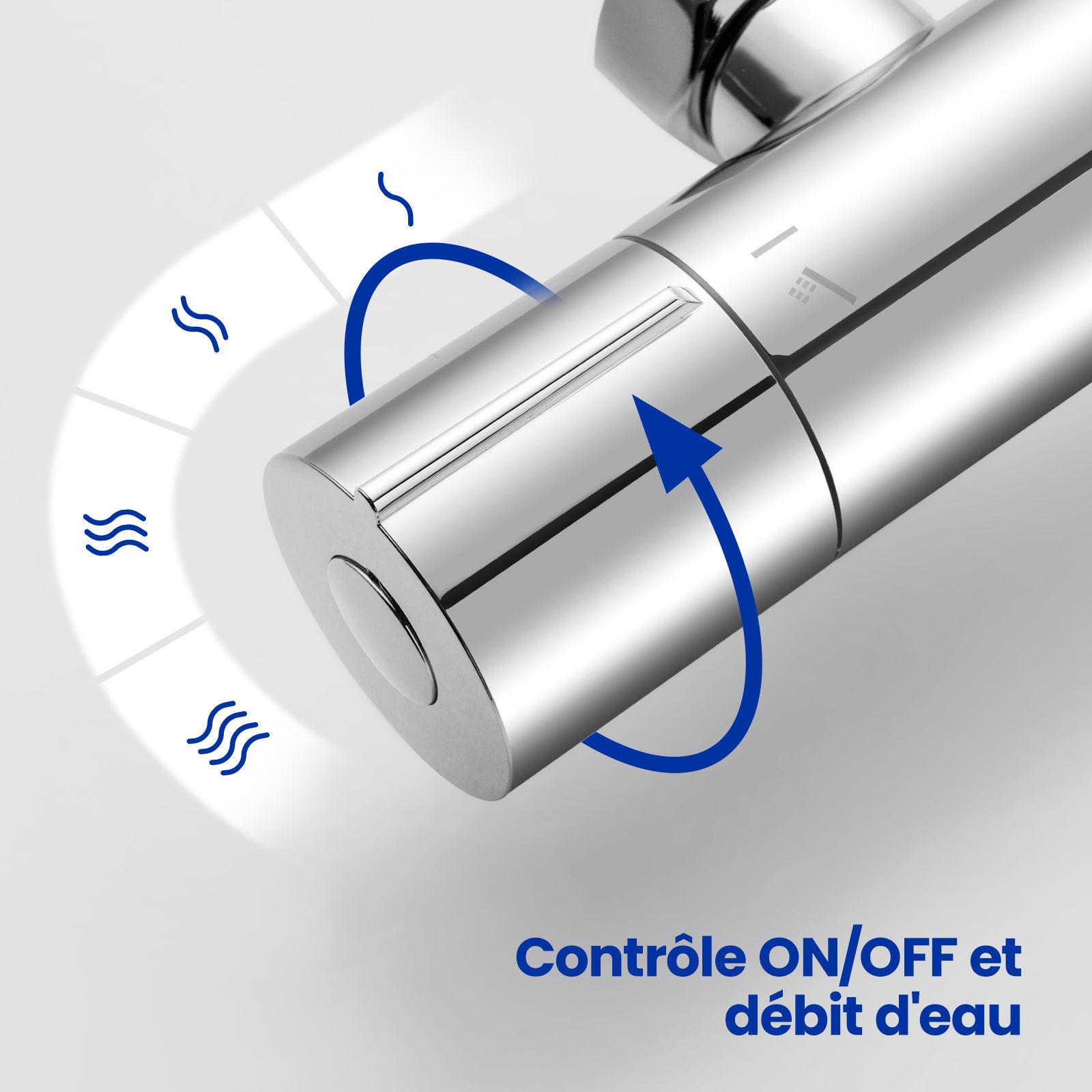 Mitigeur Thermostatique Douche Chromé,Murale Robinet Thermostatique Douche avec Bouton Sécurisé à 38°C Anti-brûlure ,Mitigeur Douche - 9