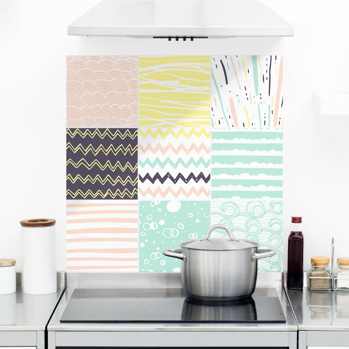 9 adesivi piastrelle di cemento azulejos Sabatino - Sticker adesivo - adesivi murali - 9stickers20x20cm - 3