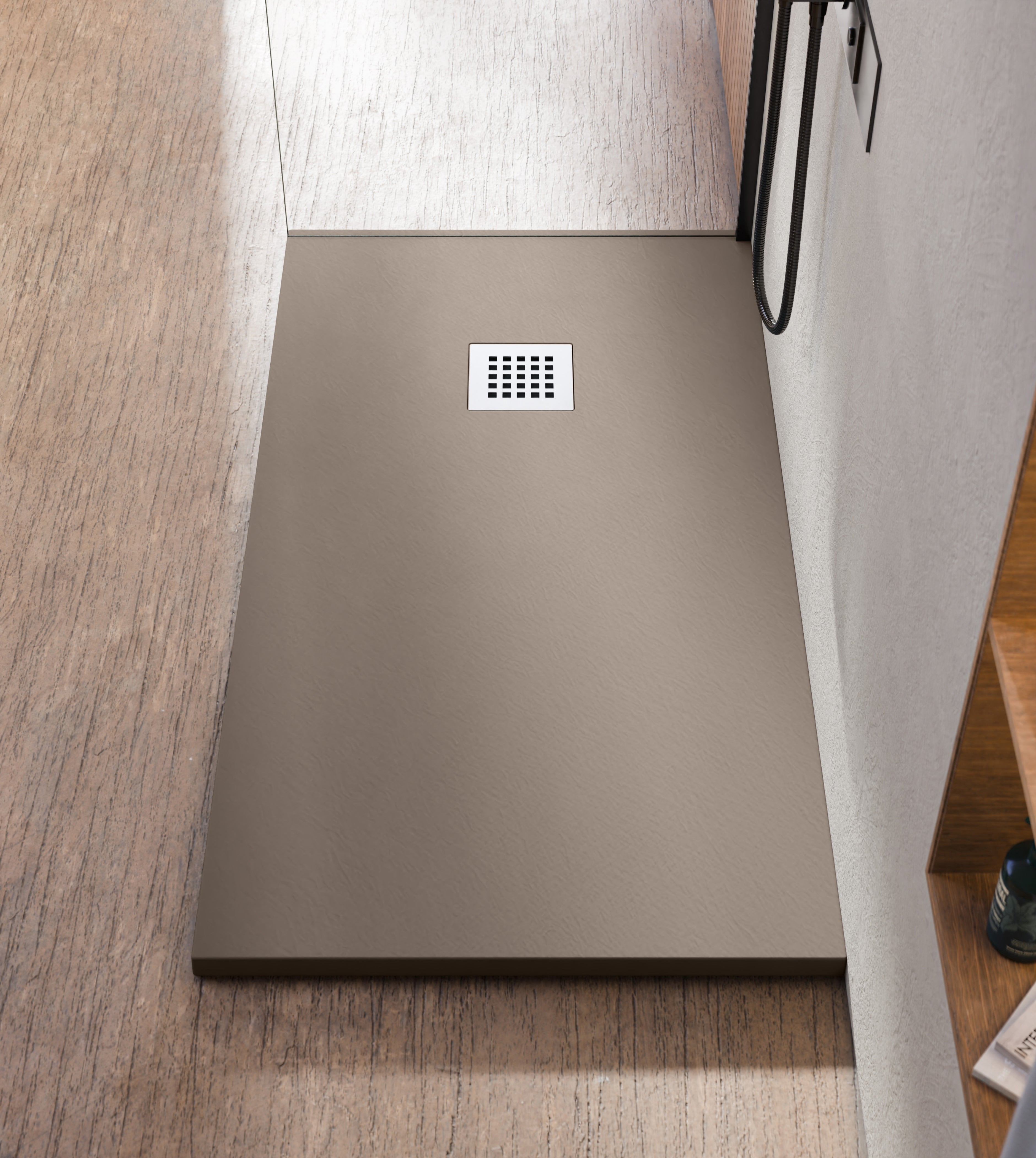 Plato De Ducha Acrílico Alta Densidad Gama PRO SANINDUSA Strado 140x90 Espesor 12cm Con Desague Blanco 90721011