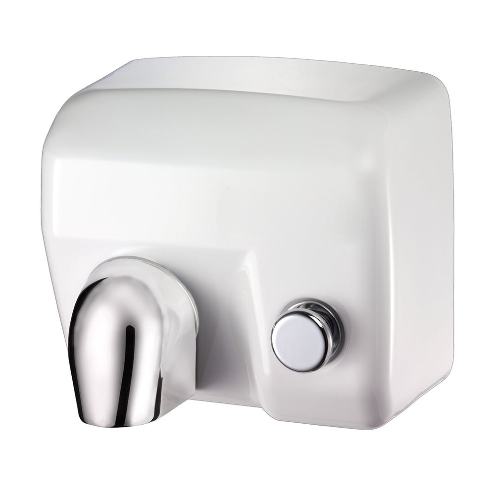 Sèche-mains électrique avec bouton poussoir 2400W acier blanc | Leroy ...
