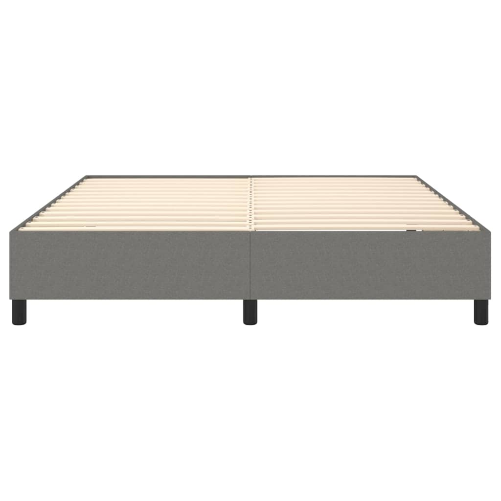 Cadre de lit à lattes en tissu gris foncé, pour la chambre, 160 × 200 cm - 5