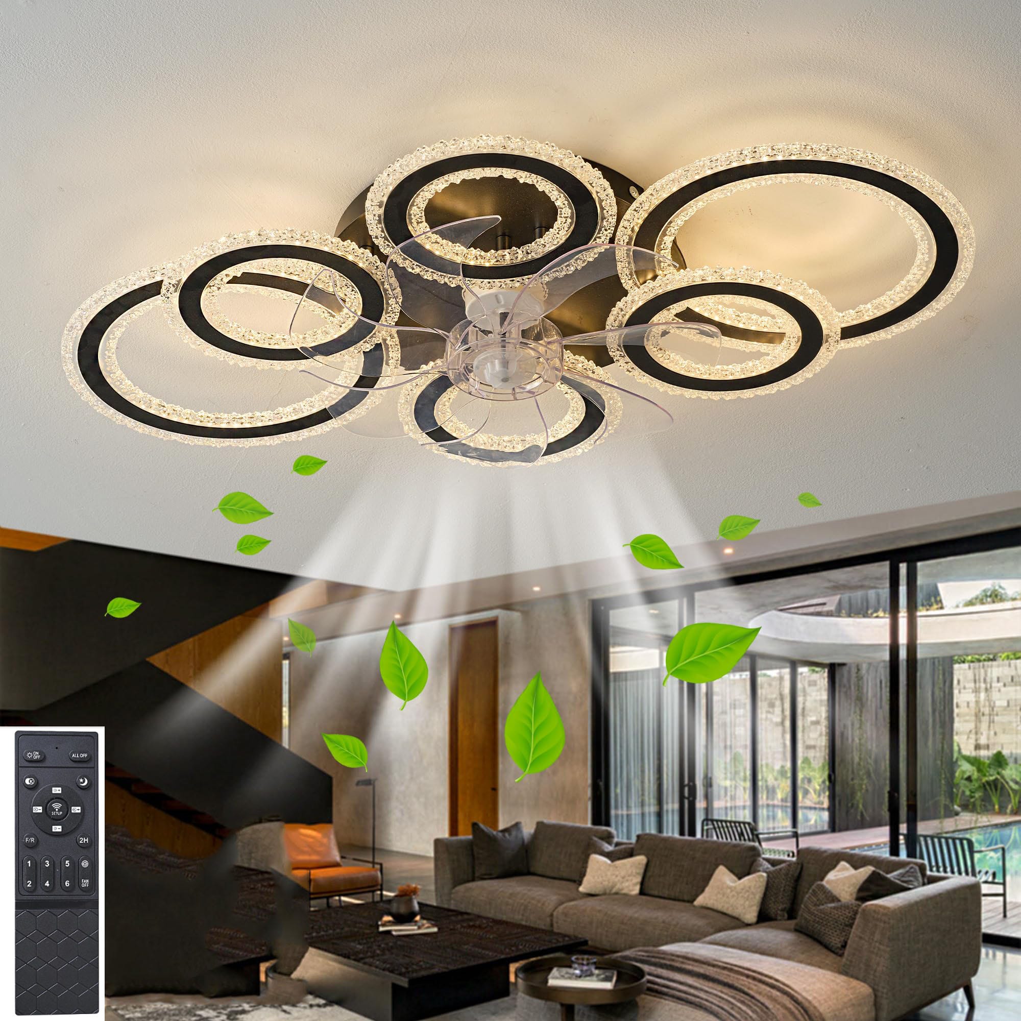 Ventilateur Plafond E27 50cm - Lumière LED RGB - Dimmable - 6 Vitesses Ventilateur Plafond E27 50cm - Lumière LED RGB - Dimmable - 6 Vitesses
