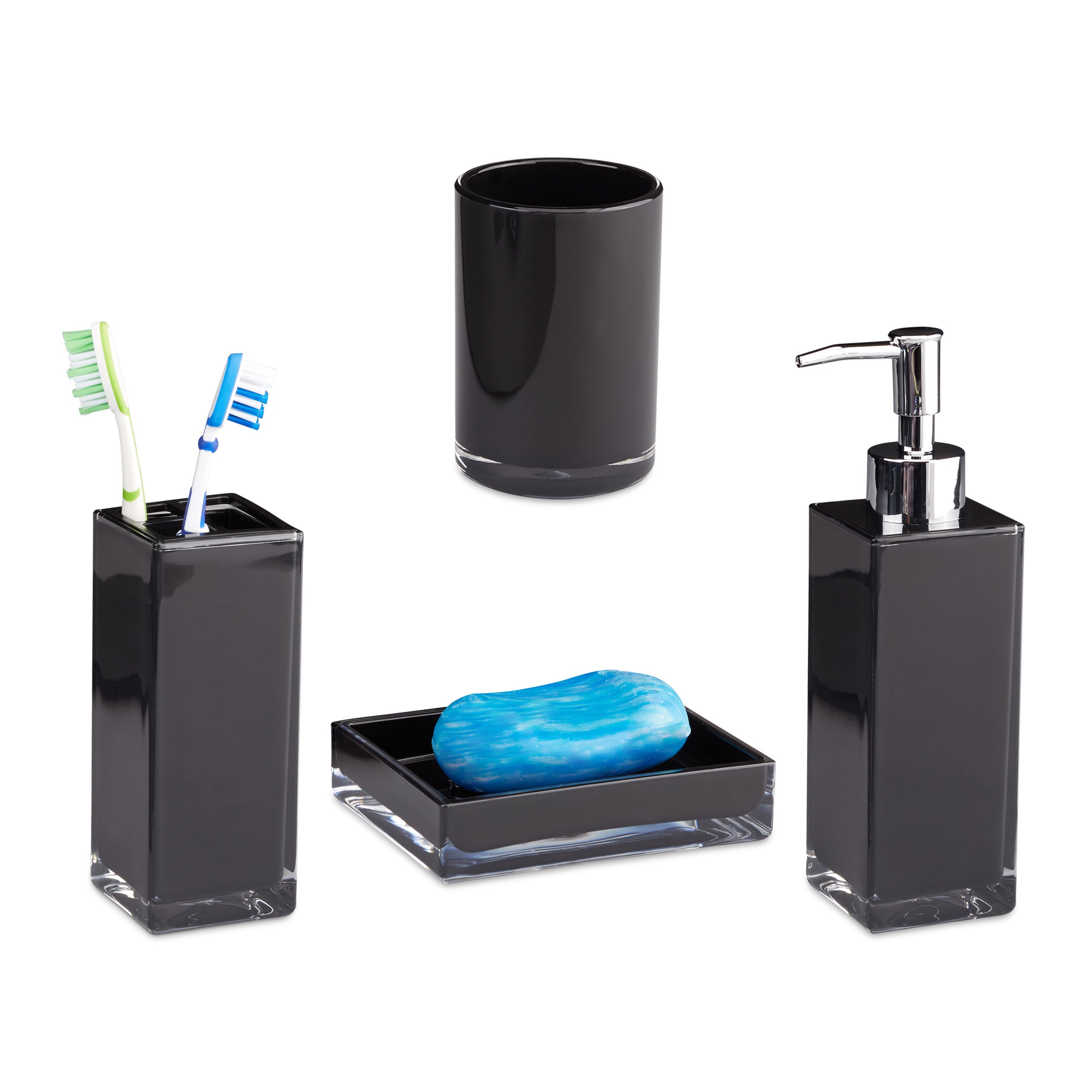 Juego Accesorios Baño 4 Piezas Juego De Accesorios Para Baño Flybathroom - 4 Piezas, Acero Inoxidable Cepillado, Incluye Toallero Y Soporte Accesorios Baño Negro Mate