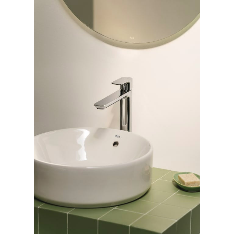 ROCA Mitigeur lavabo CALA taille XL, ouverture eau froide (économie d'eau) sans vidage - Chromé - 2