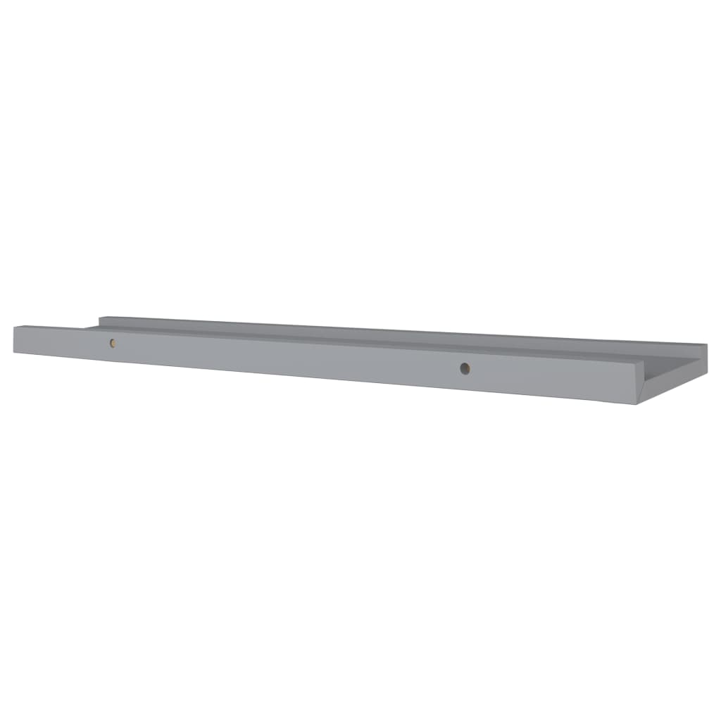 prateleiras de borda para moldura de foto 2 unidades cinza 80x9x3 cm MDF - 6