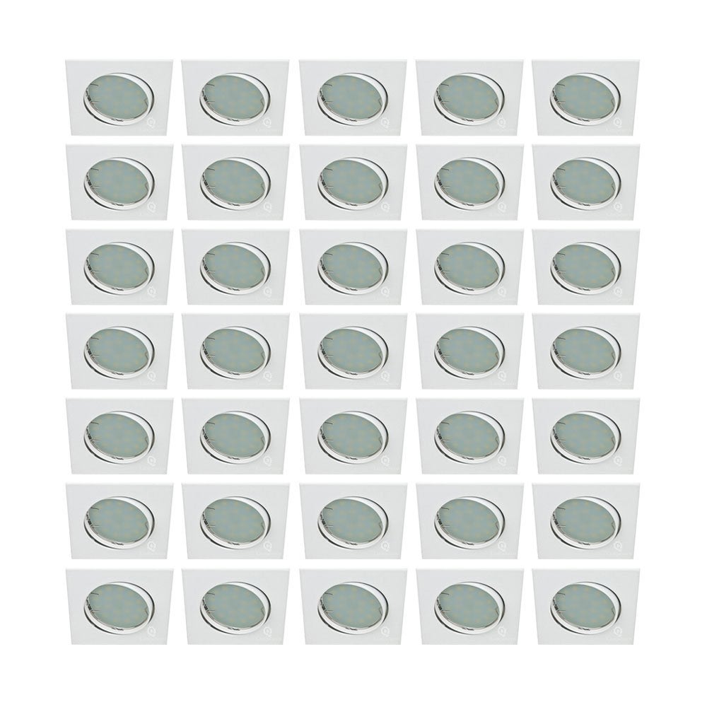Lot de 35 spot encastrable orientable carré led smd gu10 230v blanc rendu environ 50w halogène - 6