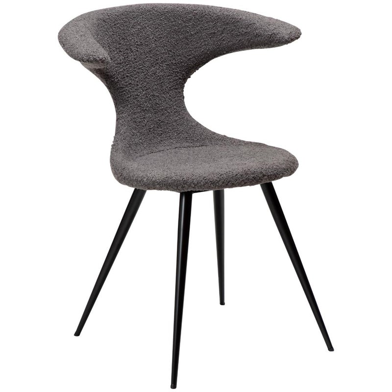 Flair Dan-Form krzesło stołowe bouclé szary.