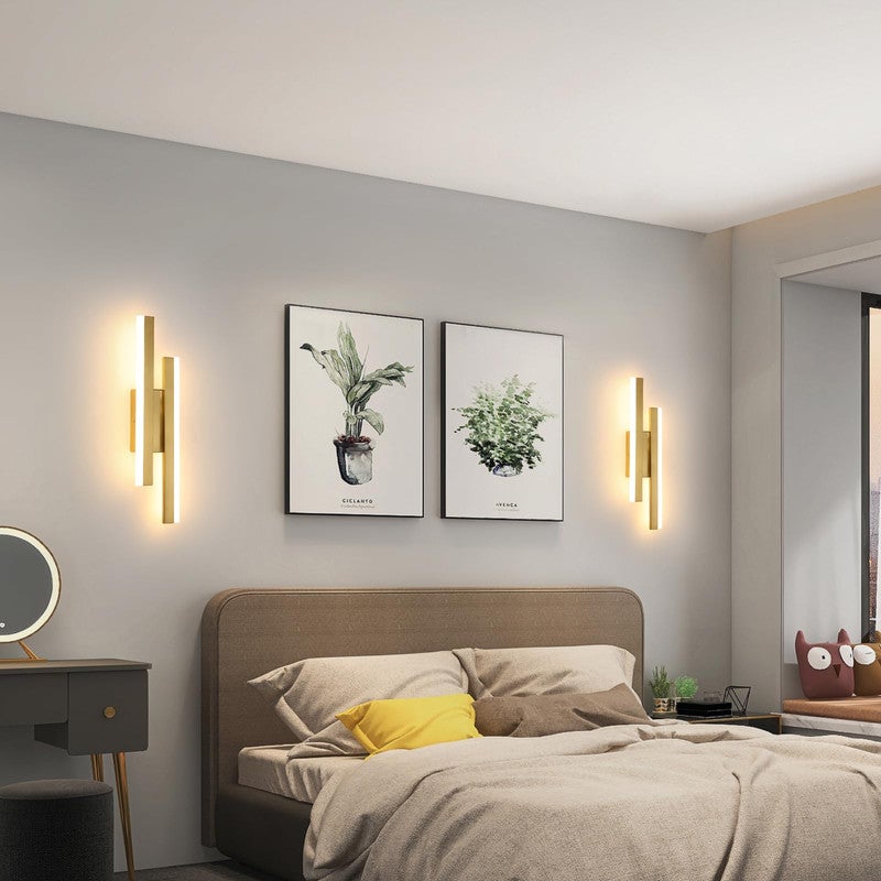 GOECO Applique Murale Intérieure LED 16W, 1800LM Parallèle Lampe Murale Moderne 3000K Lumière Chaude pour Salon, Chambre, Escalier, Couloir (Or) - 7