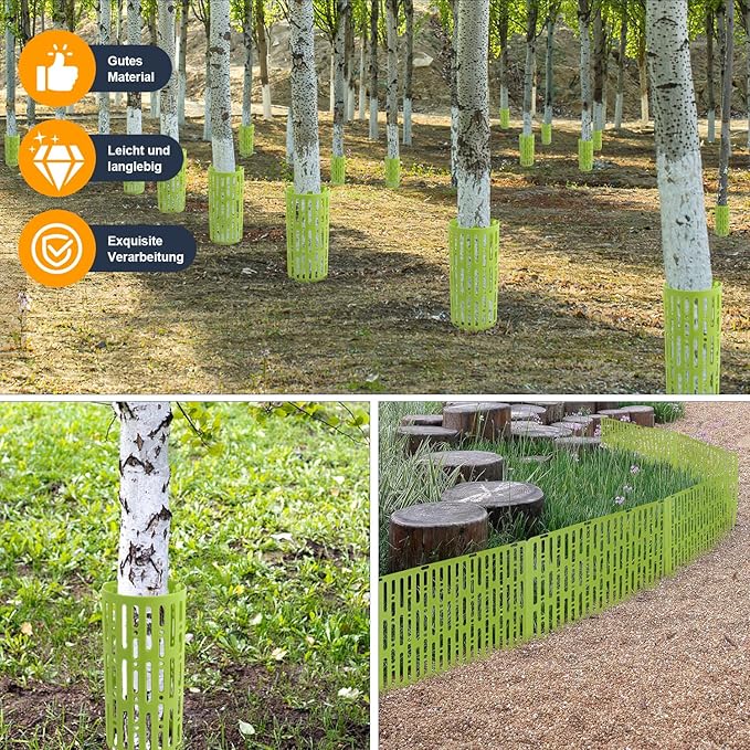 Protecteur d'écorce d'arbre fruitier, protection de tronc - protecteur d'écorce extensible pour tondeuse à gazon protection animale et végétale 8pcs - 4