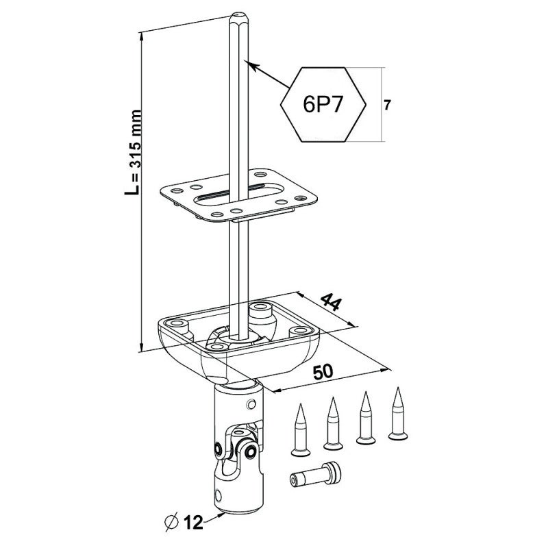 Sortie de caisson volet roulant 6P7 verticale - 2