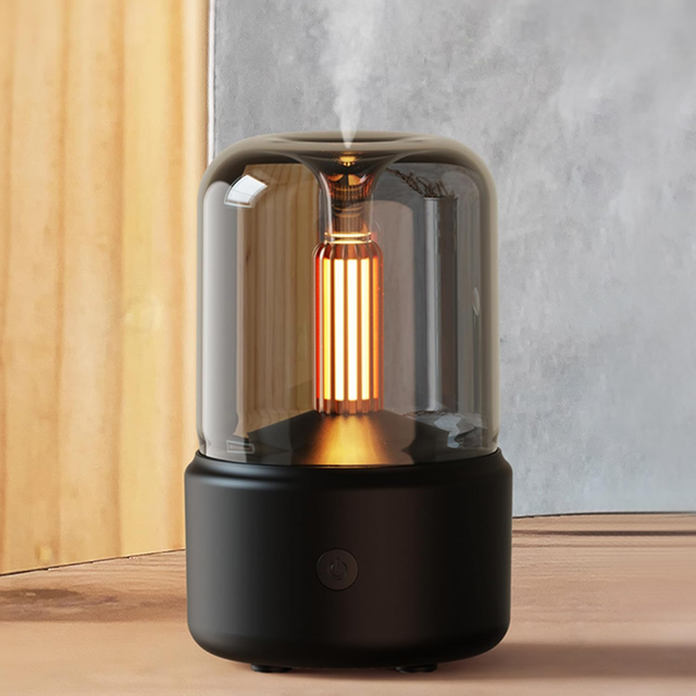 Diffuseur d'aromathérapie 150 ml avec arrêt automatique, humidificateur à brume froide, lumière chaude, pour la maison et le bureau