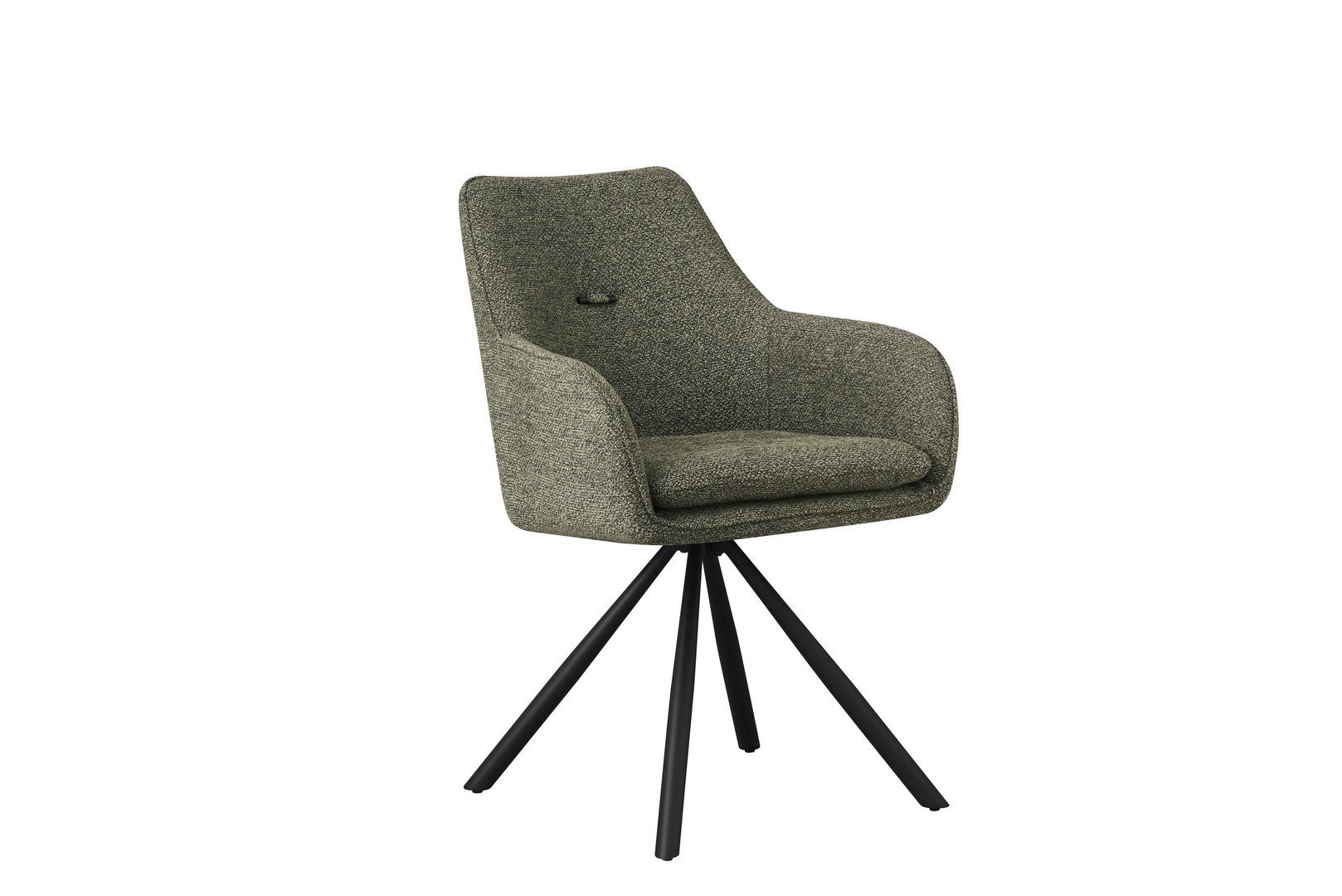 Zestaw 4 obrotowych krzeseł do jadalni z włókna syntetycznego, kolor zielony