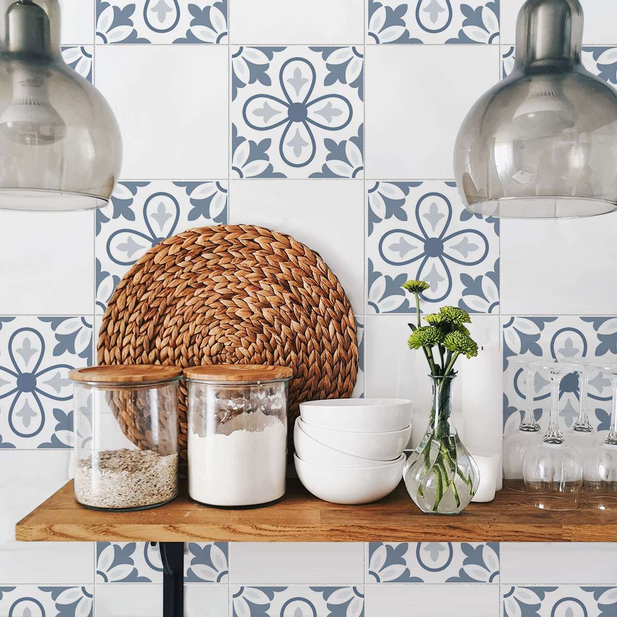 Adesivi Per Piastrelle Kiwistar Blu Chiaro Satinato – 25 Pezzi 15x15 Cm – Pellicola Autoadesiva Impermeabile Per Cucina E Bagno