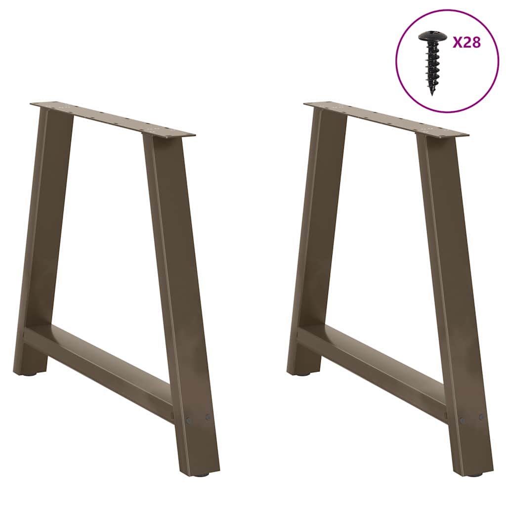 Maison Exclusive - Pieds de table à manger en forme de A 2 pièces 90 x (72-73) cm Acier - 3