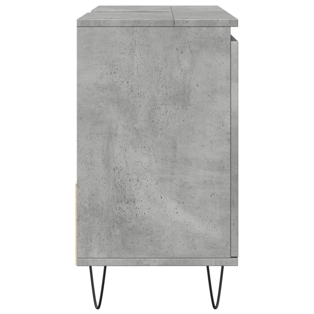 Mueble lavabo de baño gris hormigón 65x33x60 cm - 6
