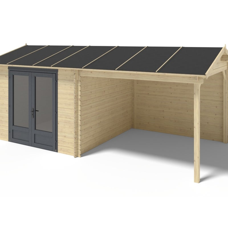 Domek ogrodowy 17,40 m2 - 5,79x3 m - 28 mm, drewniany, DOM640, 1szt.