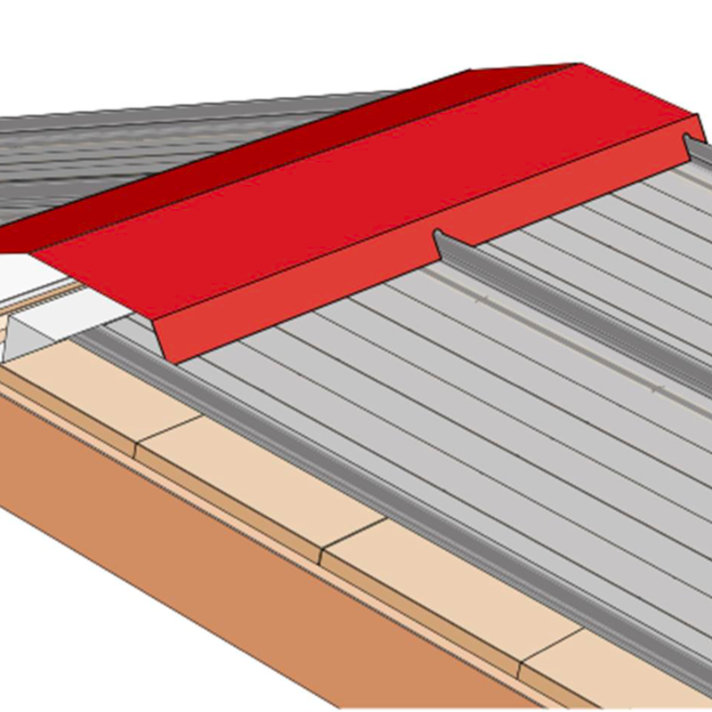 Faitage Double Pente Longueur 2,10m - Rouge / Brun RAL 8012 - 2