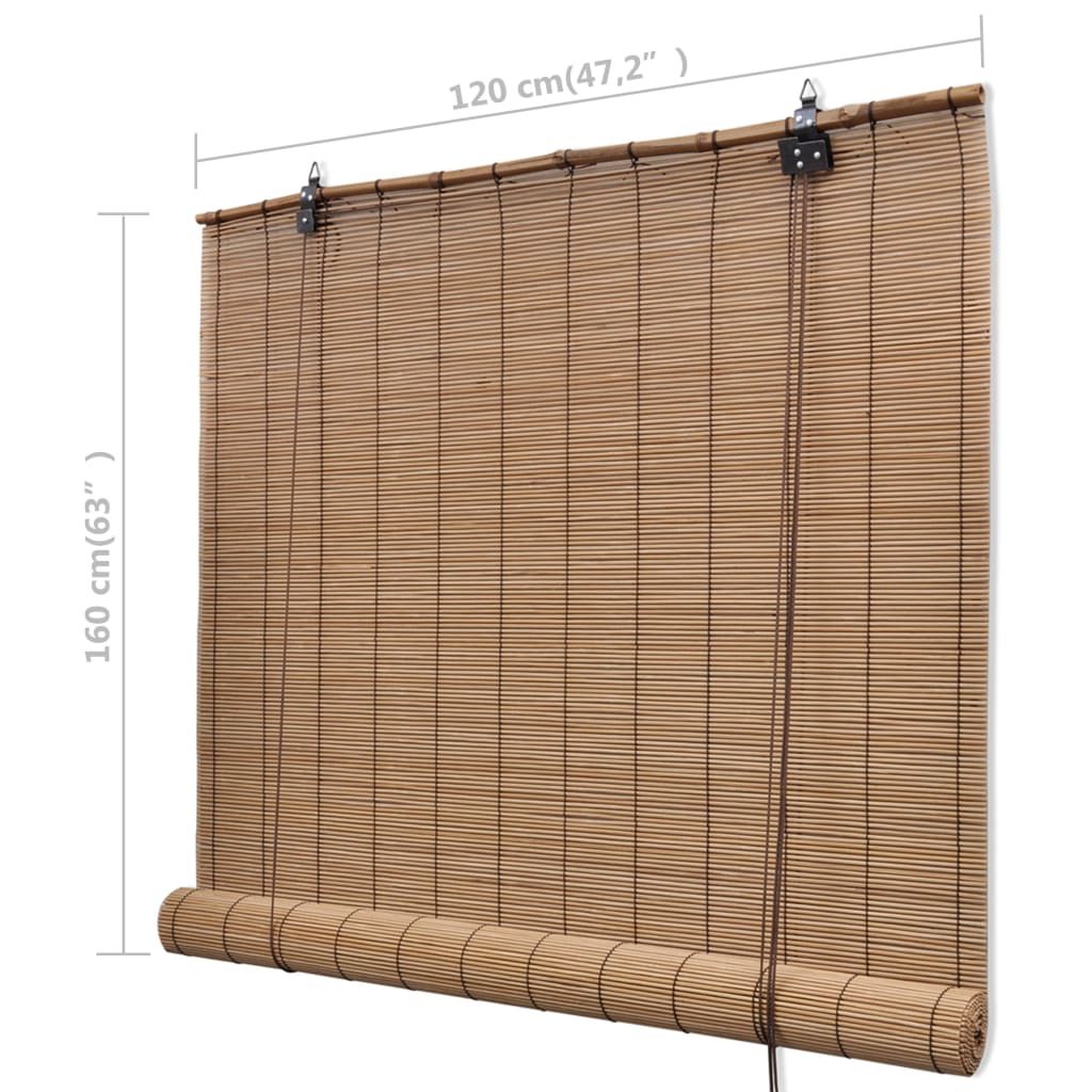 Store roulant Bambou Marron 120x160 cm vidaXL - 3
