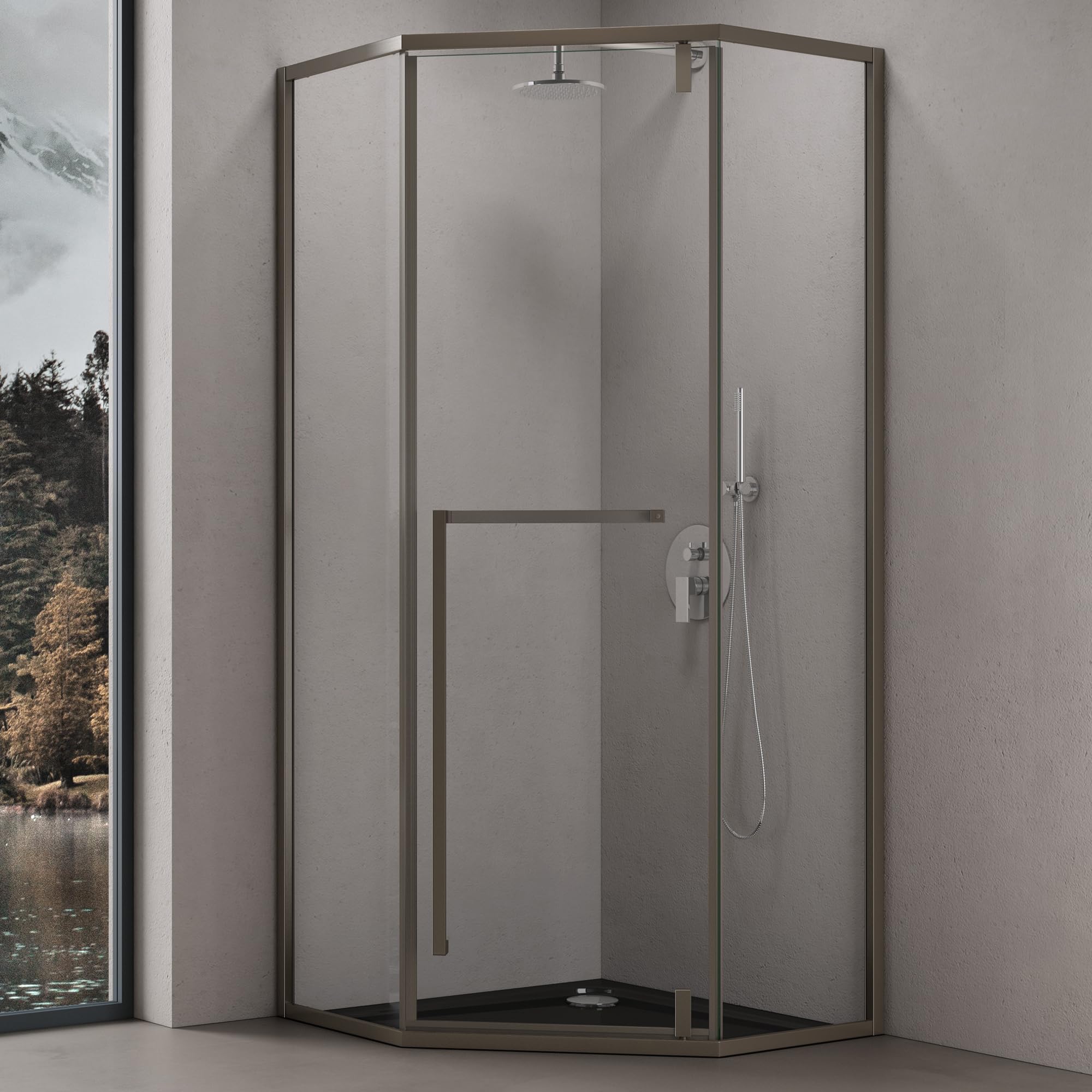 Doporro paroi de douche pentagonale cabine de douche en verre — free download