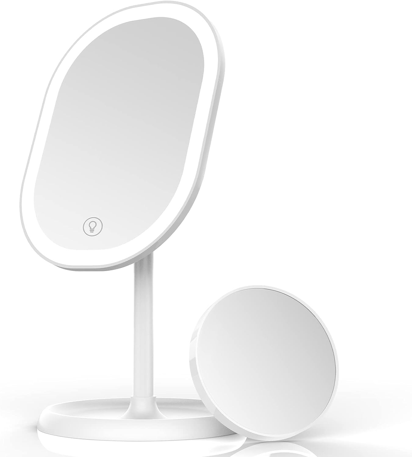 Specchio Da Trucco Con LED Da 50 Cm, Rotondo E Dimmerabile: Il Tuo Alleato Per Un Make Up Perfetto!