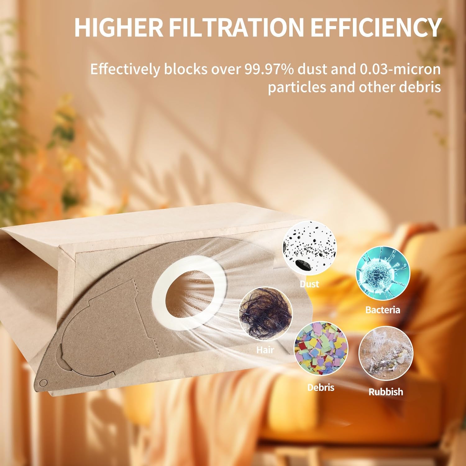 20 pièces Sac aspirateur Aspirateur pour Karcher WD2 - Sacs Filtrants en Papier - Aspirateur pour WD2 MV2 A2004 A2054 A2099 - 4