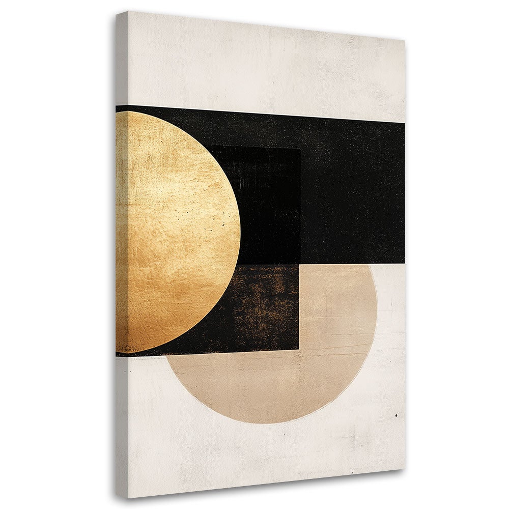 Obraz na płótnie, Abstrakcja Geometryczna Szaro Zlota 70x100